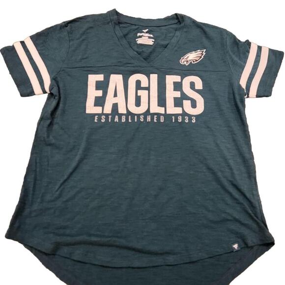 NFL PHILADELPHIA EAGLES WOMENS T-SHIRT MEDIUM GREEN SHORT SLEEVES LOGO GRAPHIC - Picture 2 of 6